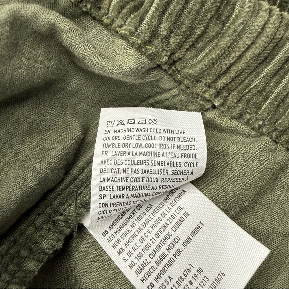American Eagle Ribbed Henley Pullover Hoodie Size XL Green Loungewear Cozy - Picture 11 of 11
